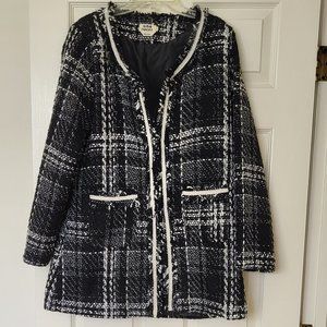 Black and White Long Jacket by Holly Braken - Size Large
